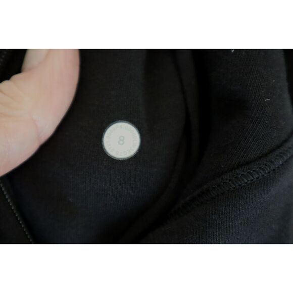 Lululemon W3ECTS Women's Sz 8 Black Hugged-Waist Cotton Zip Hoodie - Picture 5 of 16